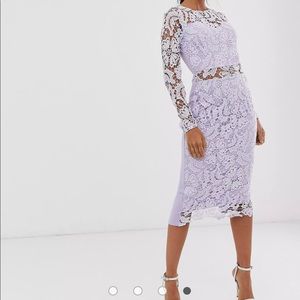 AX Paris lilac lace midi dress